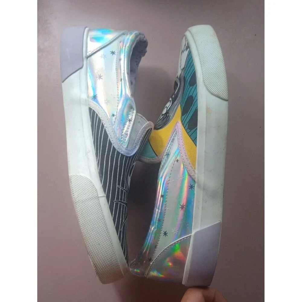 6.5 Disney Ground Up The Nightmare Before Christmas Holographic Slip-On Sneakers